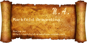 Markfeld Armandina névjegykártya